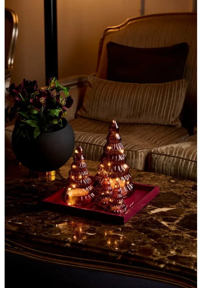 Vínovočervená svetelná dekorácia ø 13 cm Lucy – Sirius