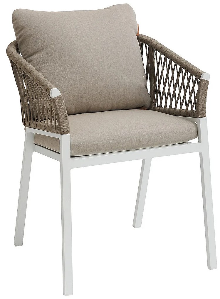 Hliníkové jedálenské kreslo COLUMBIA (biela)