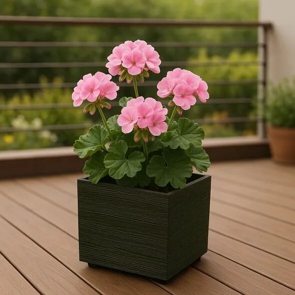 Kvetináč MADERA SQUARE ECO WOOD 38,5 cm ,tmavohnedý, L