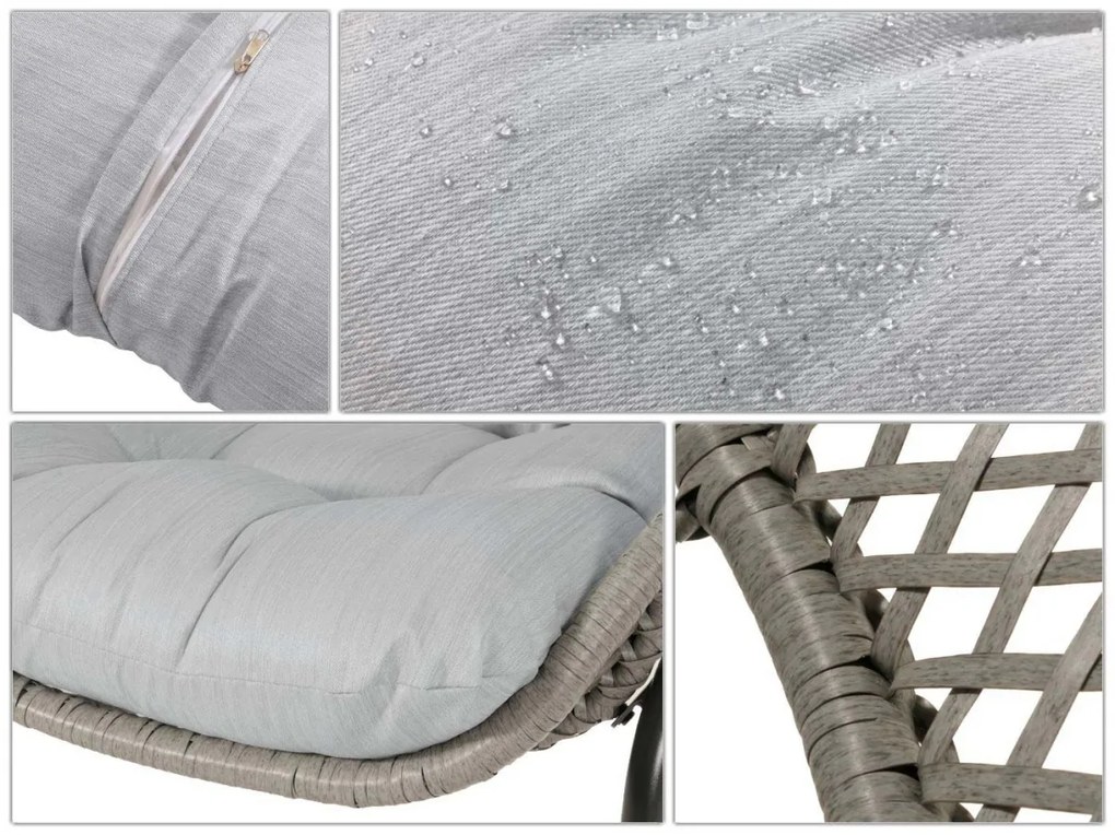 Súprava 2 kresielok a stolíka HWC-N33 - sivá, čalúnenie svetlosivá