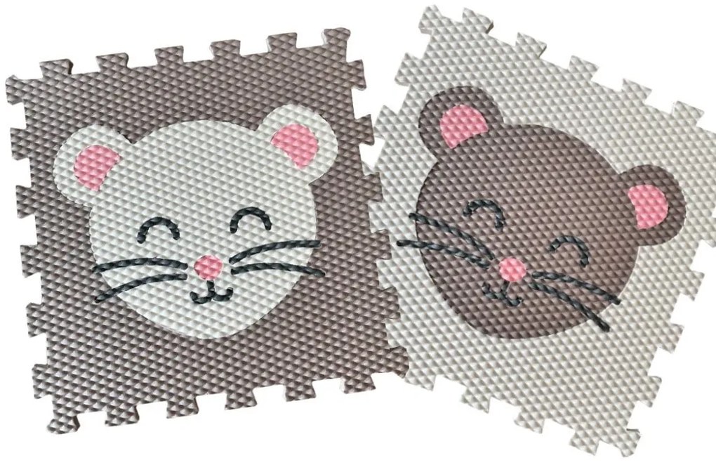 Penová puzzle podlaha na hranie do detskej izby MYŠKA A LABKA 9 dielov