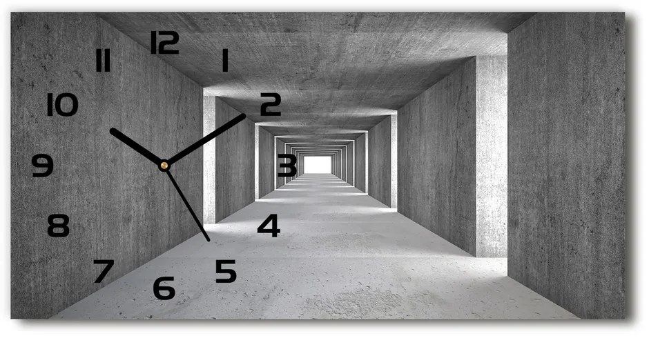 Vodorovné Sklenené hodiny na stenu tiché Betónový tunel pl_zsp_60x30_f_73367796