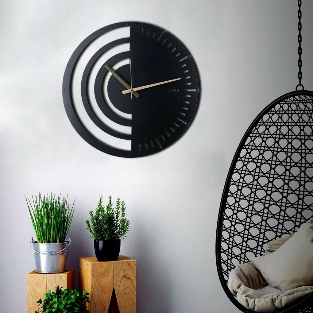 Nástenné hodiny Chrono Black, 50 x 50 cm