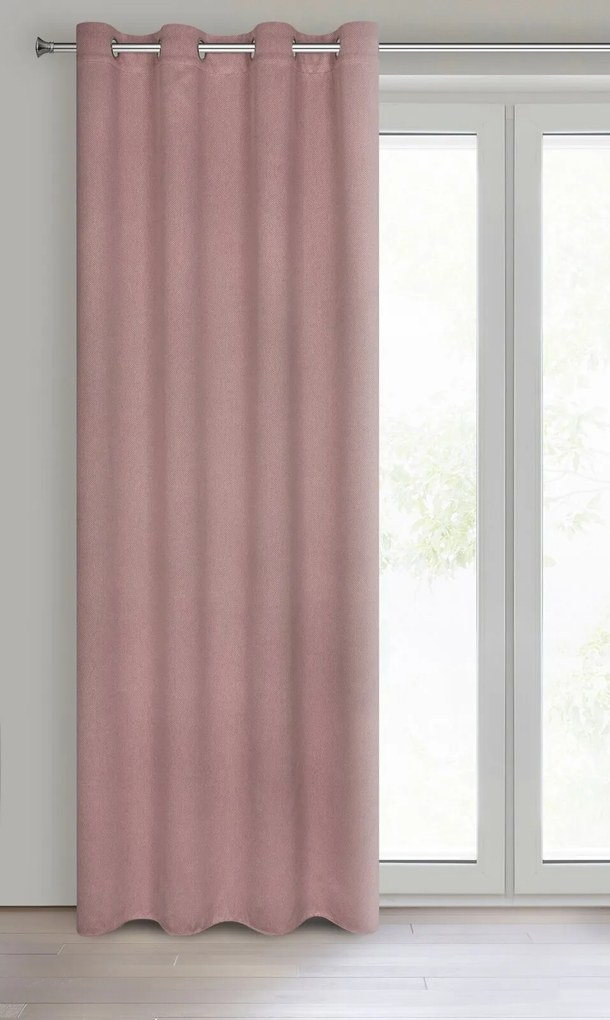 ZATEMŇOVACÍ ZÁVES NA KRÚŽKOCH AMARO 140X250 CM TMAVORUŽOVÁ