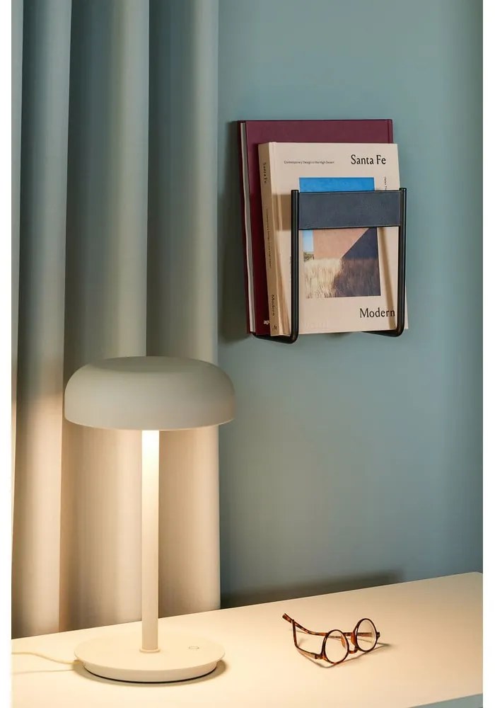 Krémová LED stmievateľná stolová lampa (výška 37 cm) Velo – Hübsch