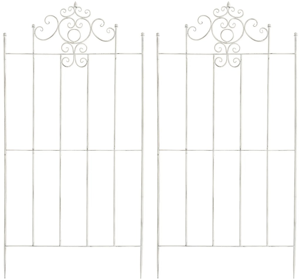 2x Mriežka na popínavé rastliny Paula - 180 x 85,5 cm - Biela antik
