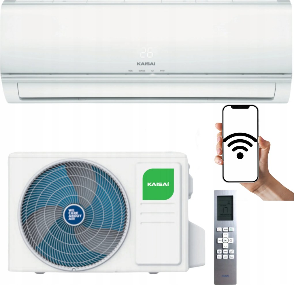 Nástenný klimatizátor Kaisai Eco 2,6 kW Wifi Ohrievač Domácnosti Klimatizácia