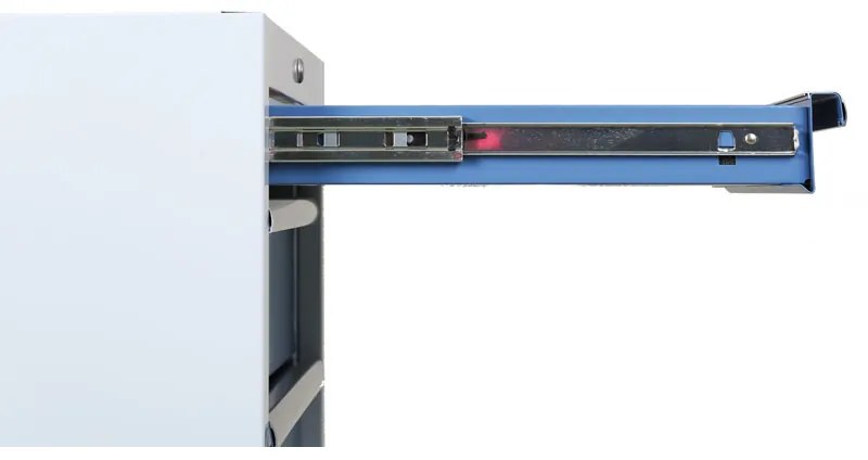 Pojazdný dielenský box na náradie EXPERT, 5 zásuviek, 645 x 460 x 860 mm, modrá