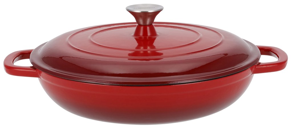 Silvercrest® Liatinová servírovacia panvica, Ø 30 cm (červená) (100393085)