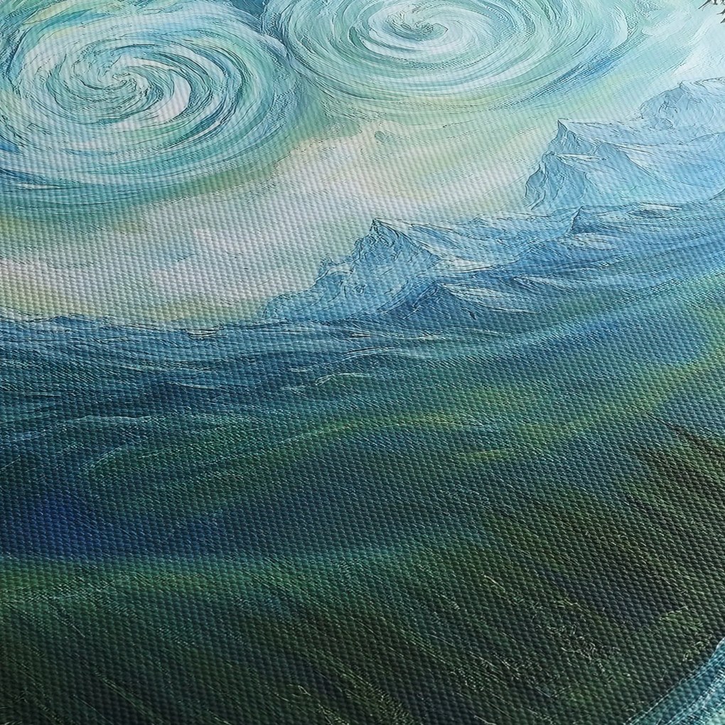 Obraz - Krajina s nádychom Van Gogha (s hodinami) (90x30 cm)