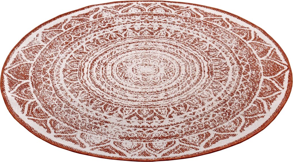 Hanse Home, DOPREDAJ: 200x200 (průměr) kruh cm Kusový koberec Twin Supreme 105497 Cayenne kruh – na ven i na doma, 200x200 (priemer) kruh, oranžová, chodba / predsieň