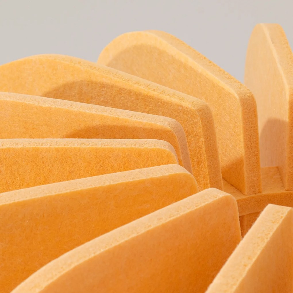 Stojacia lampa Mula, 1x žlté plstené tienidlo, b, (fi 45cm)