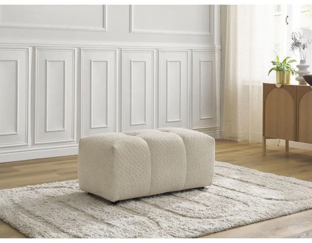 Béžová podnožka z textílie buklé Roxelane – Bobochic Paris