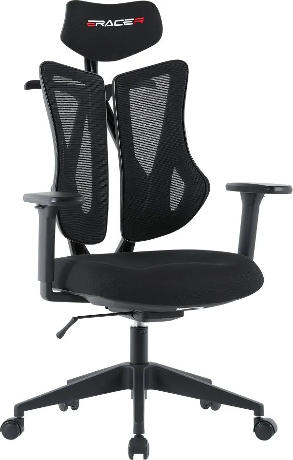 Herná ergonomická stolička ERACER H3246 — sieť / látka, čierna