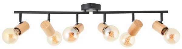 Brilliant - Bodové svietidlo KERRY 6xE27/40W/230V čierna/bambus