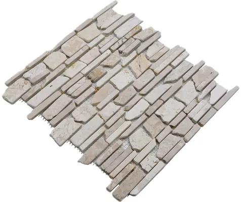 Mozaika z prírodného kameňa MOS Brick 200 béžová 30,5 x 30,5 cm