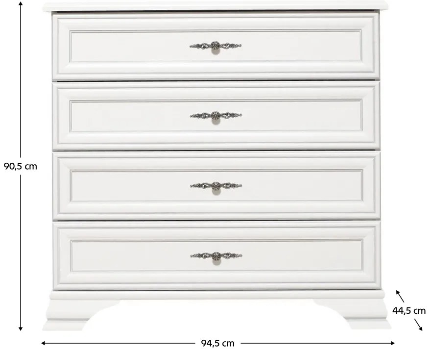 Komoda KENTAK KOM4S, alpská biela