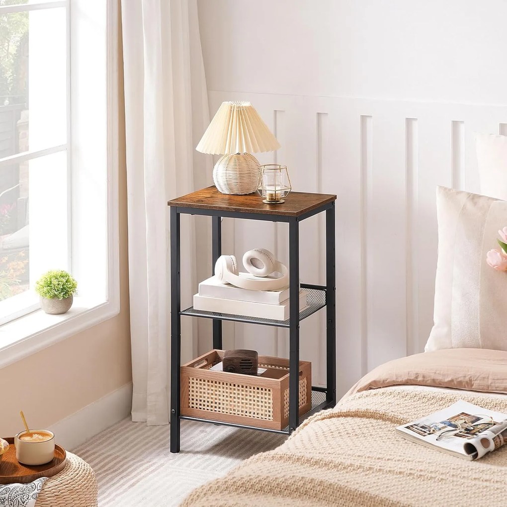 Odkládací stolek Vasagle Loftcore 38 cm hnědý/černý