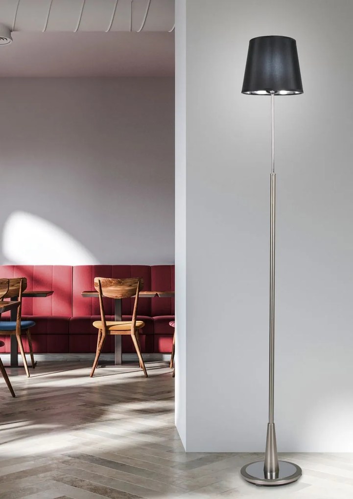 CLX Moderná stojacia lampa RUVO DI PUGLIA, 1xE27, 60W, strieborná