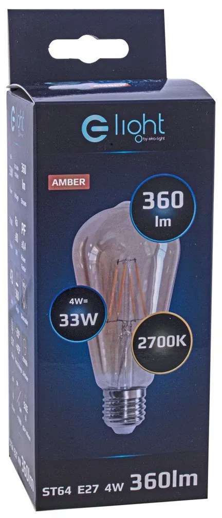 Dekoračná LED žiarovka E27 teplá 2700k 4w 400 lm