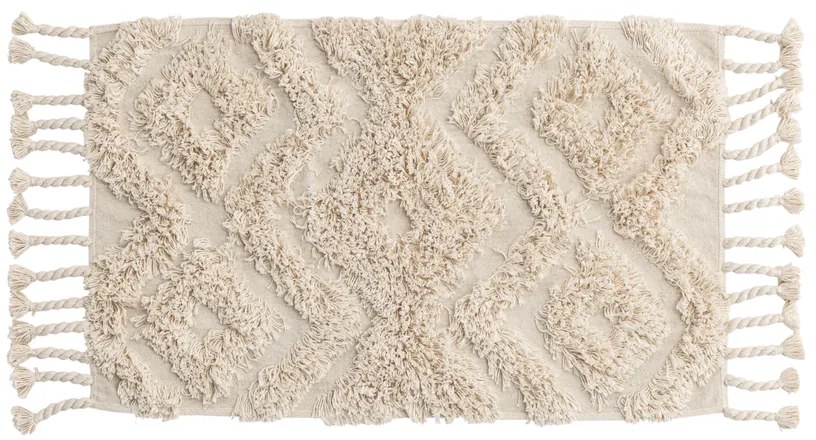 Krémový koberec so strapcami HILMA 50 x 80 cm