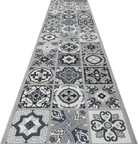 Protišmykový behúň Patchwork - sivý