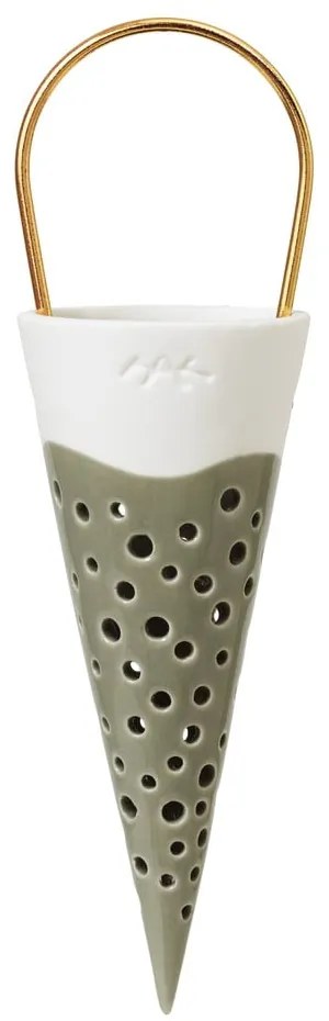 Zelená keramická závesná dekorácia Kähler Design Cone, výška 18 cm