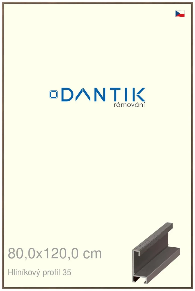 DANTIK rám na obraz 80x120 | ALU Hnědá tmavá (Plexi Čiré)