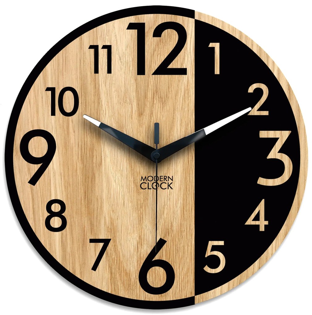 Dřevěné nástěnné hodiny Alfred 33 cm dub přírodní/černé