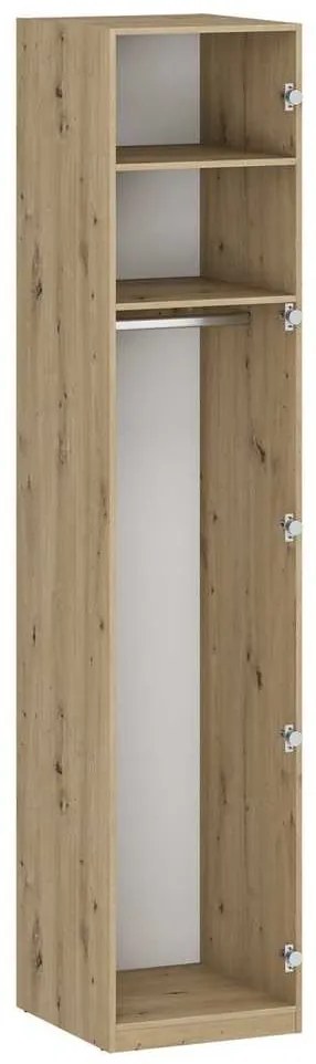 Korpus skrine Unity - 50 cm, 2 police + 1 vešiak, dub artisan
