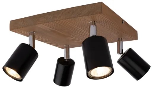 Spot-Light DO2910451 - Stropné bodové svietidlo MANARA 4xGU10/5W/230V borovica