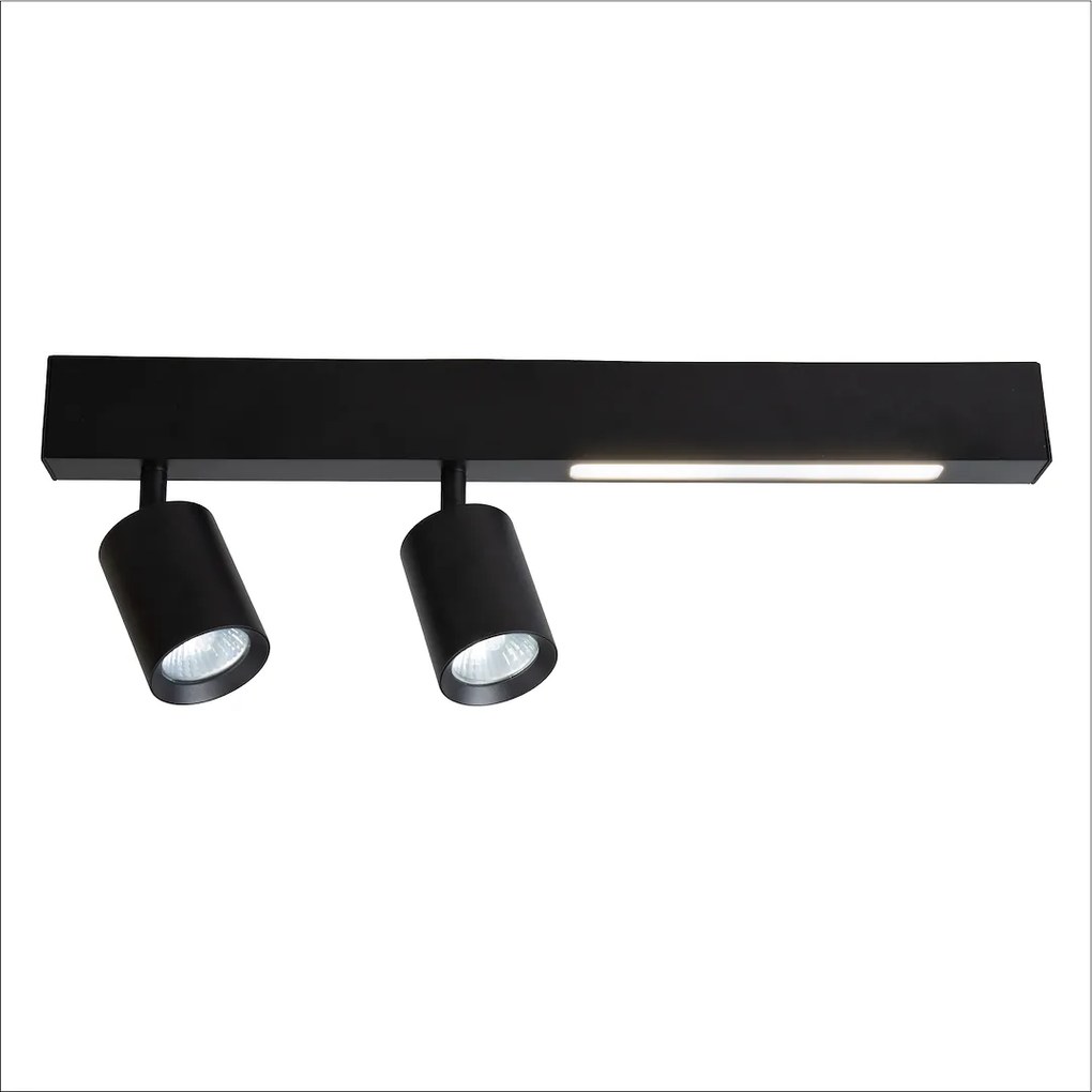 Stropné svietidlo Magnet, 2x čierne kovové tienidlo + 1x LED 5W, b
