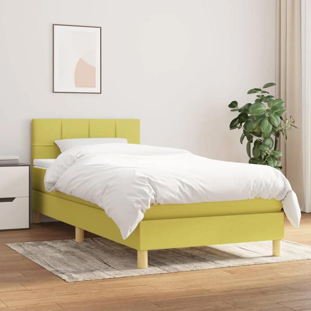 Boxspring posteľ s matracom zelená 100x200 cm látka 3140600