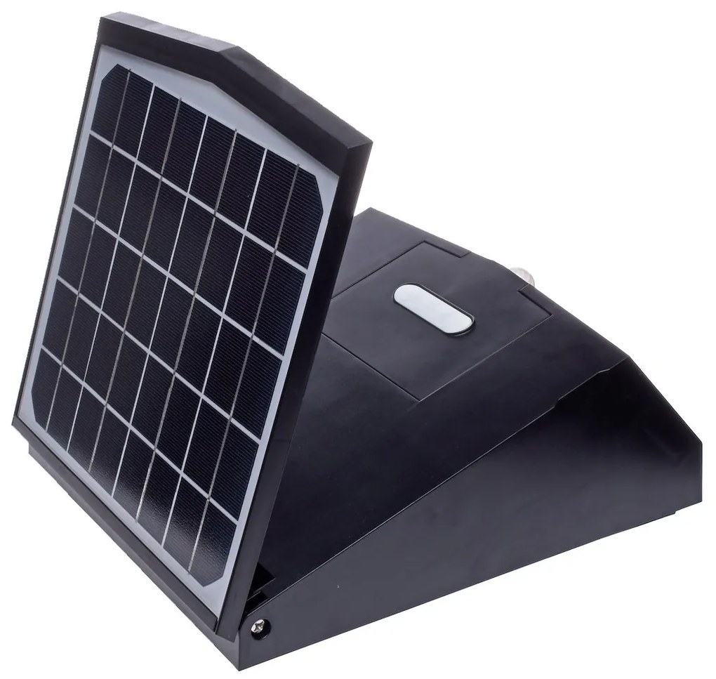 Ecolamp Exteriérové solárne nástenné LED svietidlo Solar, 1x LED 15w, čierna, pohybový senzor, ovládač