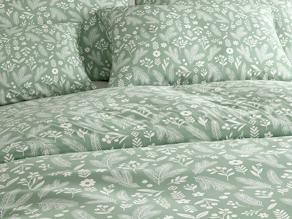 Polybavlnené obliečky ARBORA zelené Rozmer obliečky: 2 ks 70 x 90 cm | 200 x 220 cm