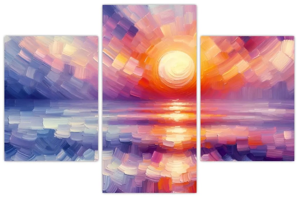 Obraz - Farebný umelecký západ slnka (90x60 cm)