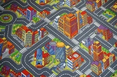 Detský koberec ULIČKA BIG CITY šedej
