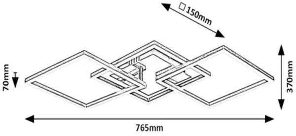 Rabalux 3200 - LED Prisadený luster SIGURD LED/43W/230V lesklý chróm