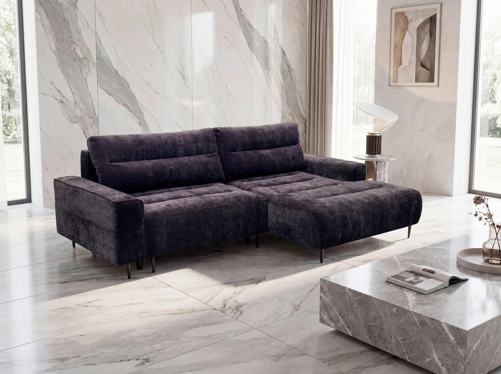 XXXLutz ROHOVÁ SEDAČKA, textil, černicová MID.YOU - Sedačky - 000084003806