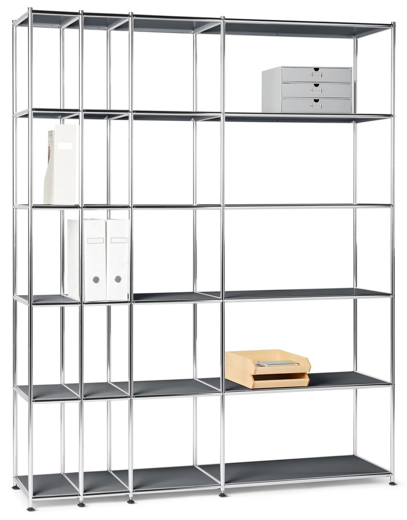 Otvorený kovový regál »CN3«, sivý