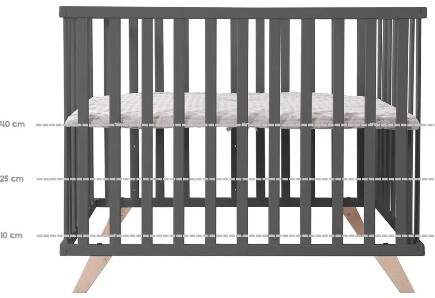 Tmavosivá detská ohrádka z bukového dreva 75x100 cm Lil Planet – Roba