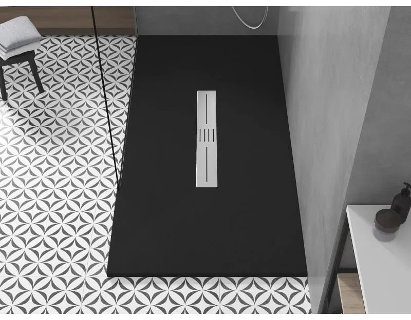 Mexen Toro, SMC obdĺžniková sprchová vanička 180 x 80 cm, čierna matná, 43708018