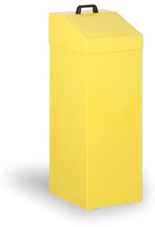 Kovový odpadkový kôš na triedený odpad, 100 l, žltý