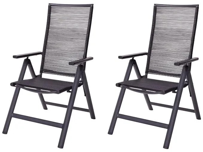 Livarno home Záhradné kreslo Miami, 2 kusy + Podložka na kreslo s vysokým operadlom Valencia/Miami, káro/zelená, 2 kusy (800010855)