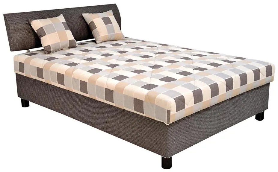 Čalúnená posteľ s úložným priestorom a matracom GEORGE 140x200 cm hnedá