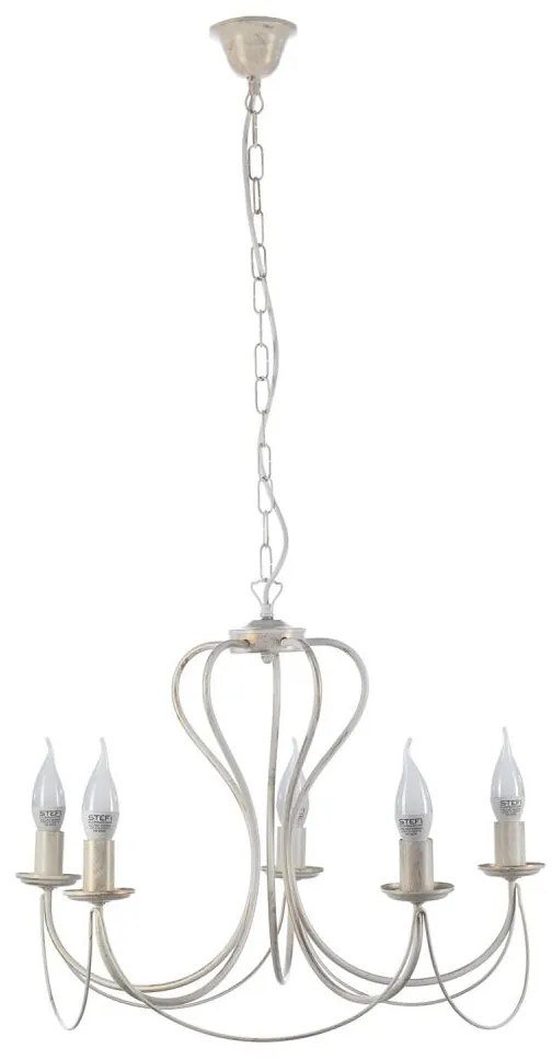 ONLI - Luster na reťazi CANDELA 5xE14/6W/230V biela
