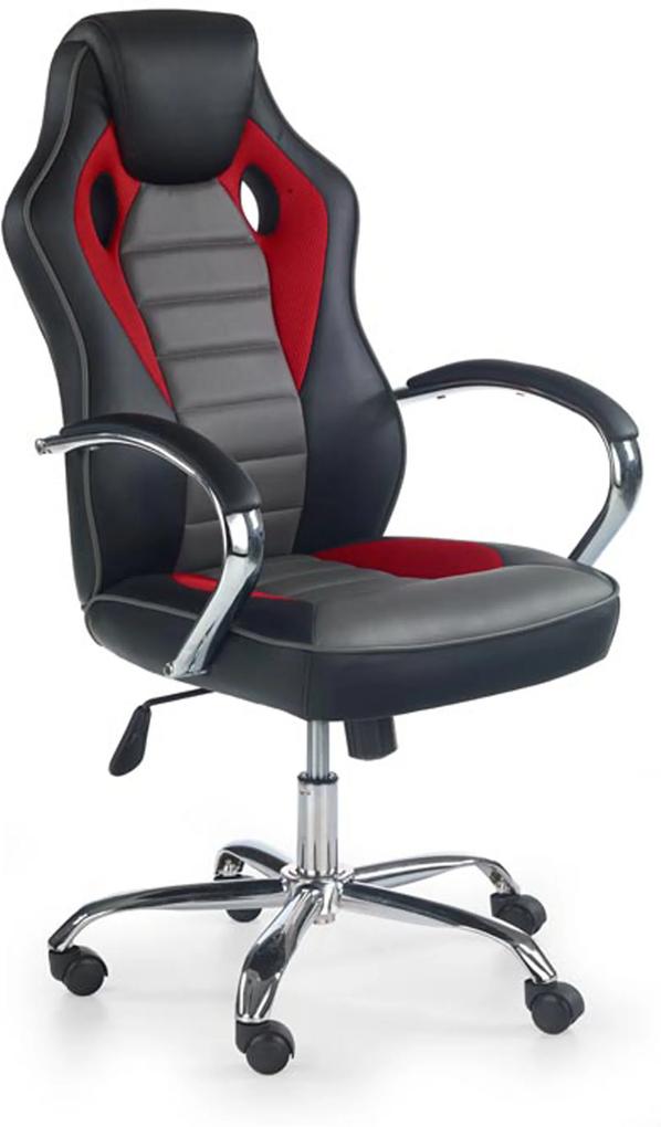 MAXMAX Herný stoličky CHROM čierno / červená