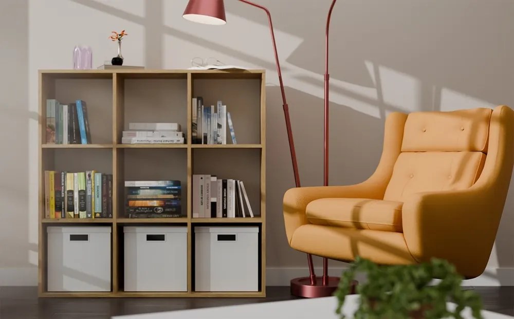 Regál MALAX 3x3 110 cm dub remeselný