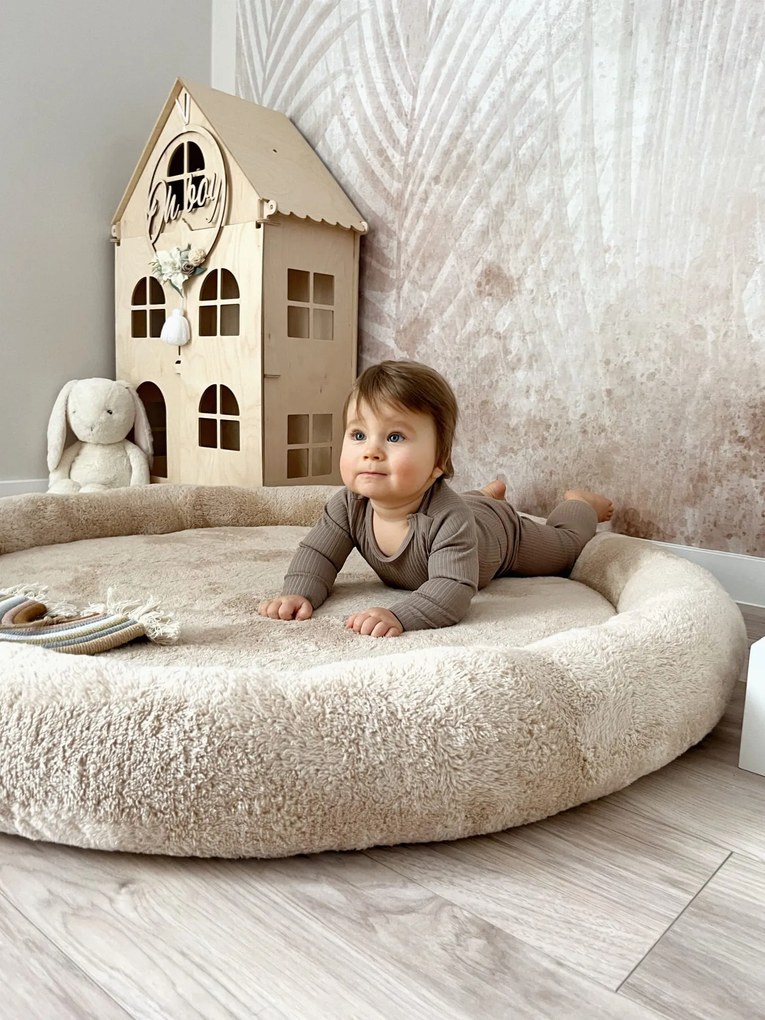 Detské plyšové hniezdo/ podložka na hranie, BEIGE