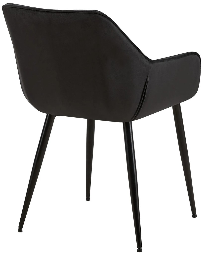 Jedálenská stolička Luena zamat - čierna